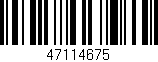 Código de barras (EAN, GTIN, SKU, ISBN): '47114675'
