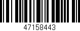 Código de barras (EAN, GTIN, SKU, ISBN): '47158443'
