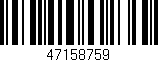 Código de barras (EAN, GTIN, SKU, ISBN): '47158759'