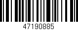 Código de barras (EAN, GTIN, SKU, ISBN): '47190885'