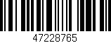 Código de barras (EAN, GTIN, SKU, ISBN): '47228765'