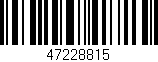 Código de barras (EAN, GTIN, SKU, ISBN): '47228815'