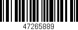 Código de barras (EAN, GTIN, SKU, ISBN): '47265889'