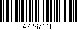 Código de barras (EAN, GTIN, SKU, ISBN): '47267116'