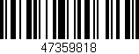 Código de barras (EAN, GTIN, SKU, ISBN): '47359818'