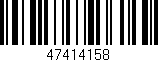 Código de barras (EAN, GTIN, SKU, ISBN): '47414158'
