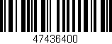 Código de barras (EAN, GTIN, SKU, ISBN): '47436400'