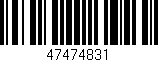 Código de barras (EAN, GTIN, SKU, ISBN): '47474831'