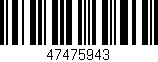 Código de barras (EAN, GTIN, SKU, ISBN): '47475943'
