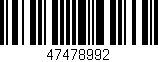 Código de barras (EAN, GTIN, SKU, ISBN): '47478992'