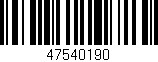 Código de barras (EAN, GTIN, SKU, ISBN): '47540190'