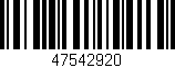 Código de barras (EAN, GTIN, SKU, ISBN): '47542920'