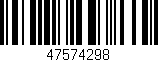 Código de barras (EAN, GTIN, SKU, ISBN): '47574298'