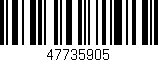 Código de barras (EAN, GTIN, SKU, ISBN): '47735905'