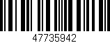 Código de barras (EAN, GTIN, SKU, ISBN): '47735942'