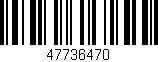 Código de barras (EAN, GTIN, SKU, ISBN): '47736470'