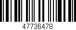 Código de barras (EAN, GTIN, SKU, ISBN): '47736478'