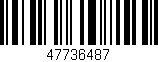 Código de barras (EAN, GTIN, SKU, ISBN): '47736487'