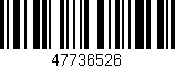 Código de barras (EAN, GTIN, SKU, ISBN): '47736526'