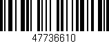 Código de barras (EAN, GTIN, SKU, ISBN): '47736610'