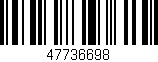 Código de barras (EAN, GTIN, SKU, ISBN): '47736698'