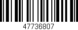 Código de barras (EAN, GTIN, SKU, ISBN): '47736807'