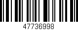 Código de barras (EAN, GTIN, SKU, ISBN): '47736998'
