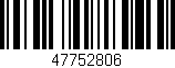 Código de barras (EAN, GTIN, SKU, ISBN): '47752806'