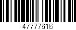 Código de barras (EAN, GTIN, SKU, ISBN): '47777616'