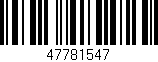 Código de barras (EAN, GTIN, SKU, ISBN): '47781547'