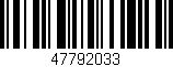 Código de barras (EAN, GTIN, SKU, ISBN): '47792033'