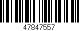 Código de barras (EAN, GTIN, SKU, ISBN): '47847557'