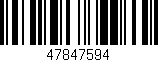Código de barras (EAN, GTIN, SKU, ISBN): '47847594'