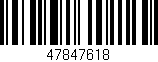 Código de barras (EAN, GTIN, SKU, ISBN): '47847618'