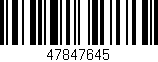 Código de barras (EAN, GTIN, SKU, ISBN): '47847645'
