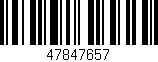 Código de barras (EAN, GTIN, SKU, ISBN): '47847657'