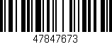 Código de barras (EAN, GTIN, SKU, ISBN): '47847673'
