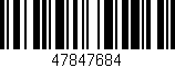 Código de barras (EAN, GTIN, SKU, ISBN): '47847684'