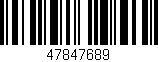 Código de barras (EAN, GTIN, SKU, ISBN): '47847689'