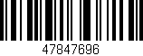 Código de barras (EAN, GTIN, SKU, ISBN): '47847696'