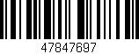 Código de barras (EAN, GTIN, SKU, ISBN): '47847697'