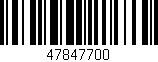 Código de barras (EAN, GTIN, SKU, ISBN): '47847700'
