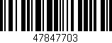 Código de barras (EAN, GTIN, SKU, ISBN): '47847703'