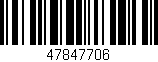 Código de barras (EAN, GTIN, SKU, ISBN): '47847706'