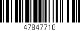 Código de barras (EAN, GTIN, SKU, ISBN): '47847710'