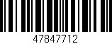 Código de barras (EAN, GTIN, SKU, ISBN): '47847712'
