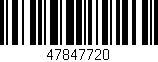 Código de barras (EAN, GTIN, SKU, ISBN): '47847720'
