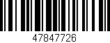 Código de barras (EAN, GTIN, SKU, ISBN): '47847726'