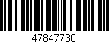 Código de barras (EAN, GTIN, SKU, ISBN): '47847736'