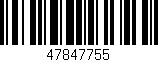 Código de barras (EAN, GTIN, SKU, ISBN): '47847755'